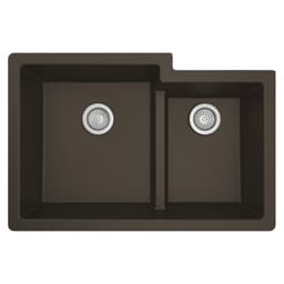 Karran 32"W x 21-1/4"D Quartz Brown Double 60/40 Bowl Undermount Sink - QU-811-BR