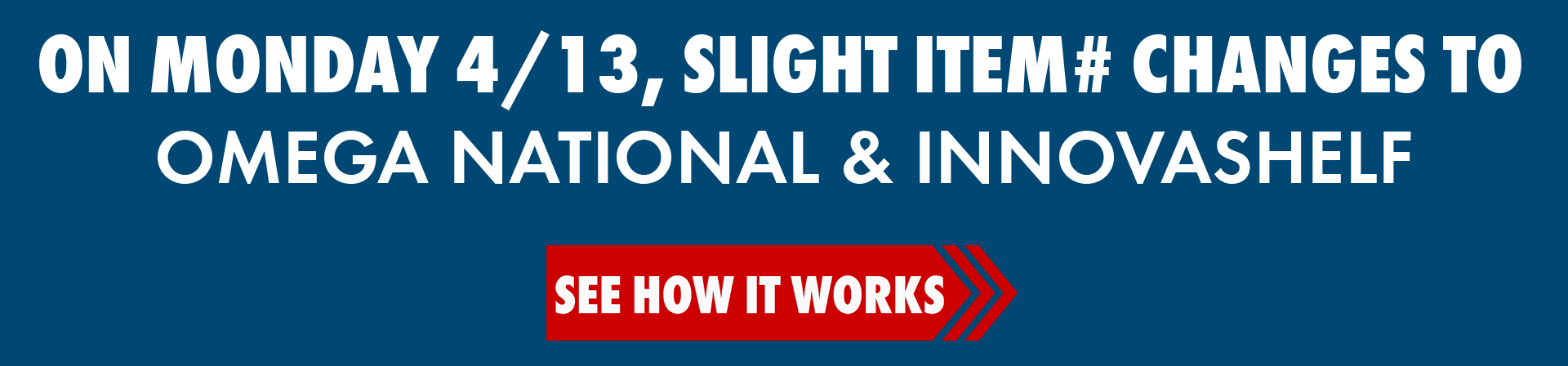 ONP & InnovaShelf Item Number Change