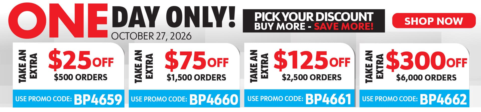 One Day Only Promo