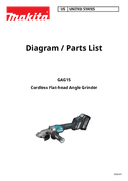 Makita GAG15 Parts Breakdown