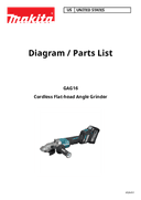 Makita GAG16Z Parts Breakdown