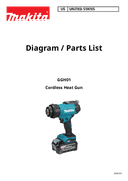 Makita GGH01Z Parts Breakdown