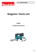 Makita GPG01Z Parts Breakdown
