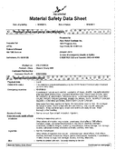 Material Safety Data Sheet