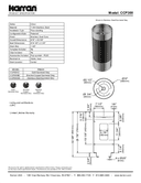 Karran Cinox Series Brushed Copper Round Single Bowl Stainless Steel Brushed Finish Above Counter Vanity Pedestal Sink, CCP300BC, technical data sheet