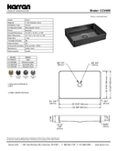 Karran Cinox Series Brushed Copper Rectangular Single Bowl Stainless Steel Brushed Finish Top Mount Vessel Vanity Sink, CCV600BC, technical data sheet