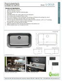 Karran Undermount Series Stainless Steel Single Bowl Undermount Kitchen Sink, U-3018, user manual