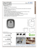 Karran Edge 300 Series Stainless Steel Single Bowl Seamless Undermount Kitchen Sink, E-315, user manual