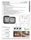 Karran Edge 300 Series Stainless Steel Double Bowl Seamless Undermount Kitchen Sink, E-360R-SS pack of 24, user manual