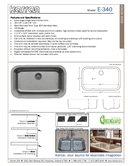 Karran Edge 300 Series Stainless Steel Single Bowl Seamless Undermount Kitchen Sink, E-340, user manual