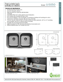 Karran Undermount Series Stainless Steel Double Bowl Undermount Kitchen Sink, U-5050, user manual