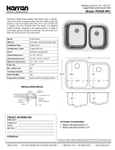 Karran Profile Series Stainless Steel Double Bowl Undermount Kitchen Sink, PU53R-PK1, user manual