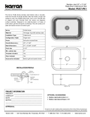 Karran Profile Series Stainless Steel Single Bowl Undermount Kitchen Sink, PU57-PK1, user manual
