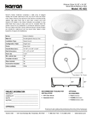 Technical data, VC-423-WH