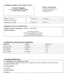 Material Safety Data Sheet