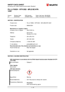 FILL & FINISH MAPLE/BEECH/PINE 16OZ Wurth Safety Data Sheet