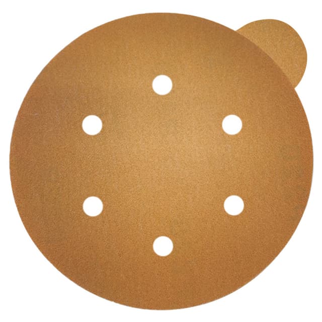 Würth 6" 6-Hole PSA Aluminum Oxide C-Weight Paper Gold Sanding Discs