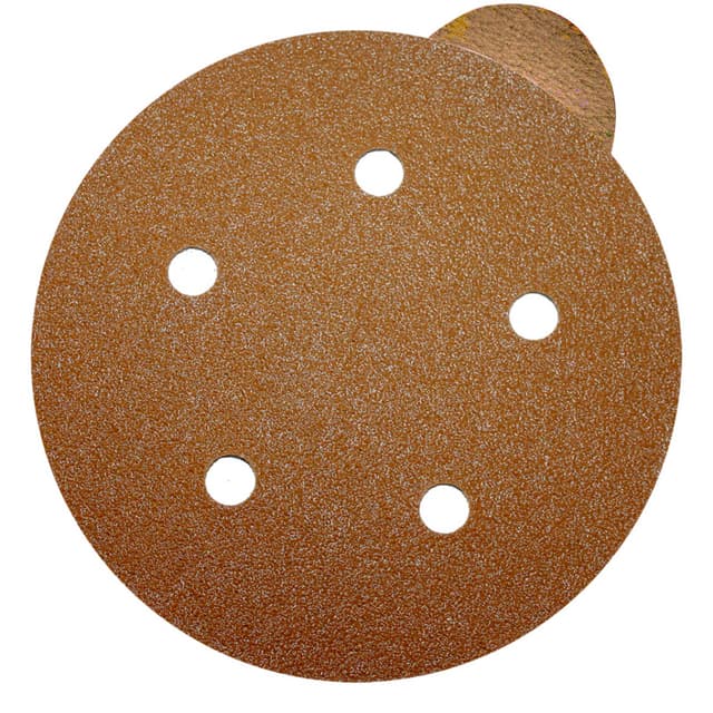 Würth 5" 5-Hole PSA Aluminum Oxide C-Weight Paper Gold Sanding Discs