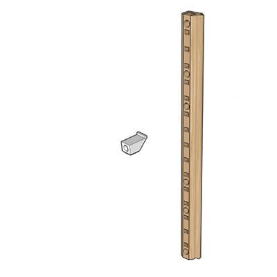 Tenn-Tex QuickTRAY Pilaster Slide Mounting Brackets, Maple