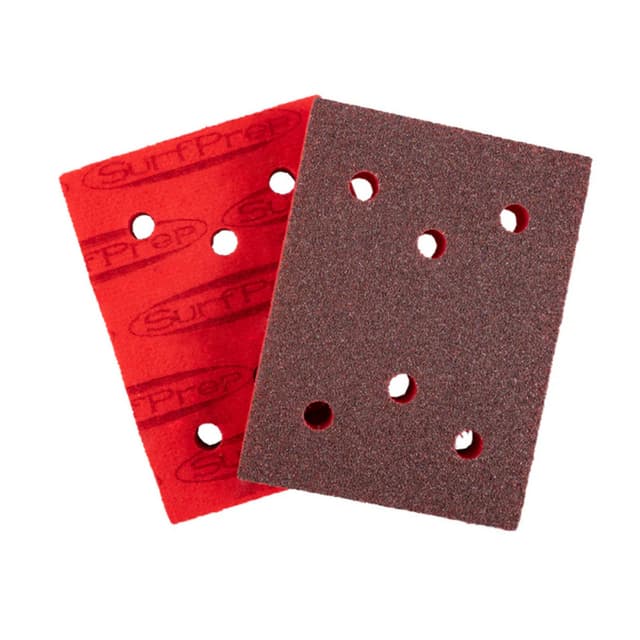 3-2/3" x 7" x 10mm Aluminum Oxide ProFoam Sanding Pad, 6-Hole, SurfPrep