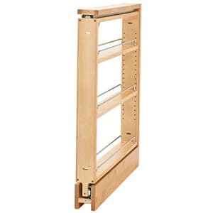 Rev-A-Shelf 438 Maple 3-Shelf Base Cabinet Pullout Organizer with Standard Slides