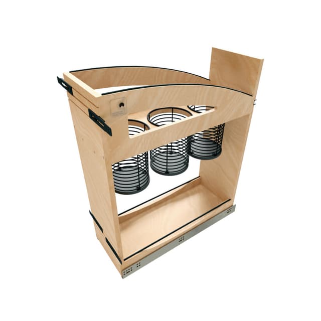 Rev-A-Shelf 448UT Craftsman Maple 2-Shelf Base Cabinet Utensil Pullout Organizer with Soft-Close Slides