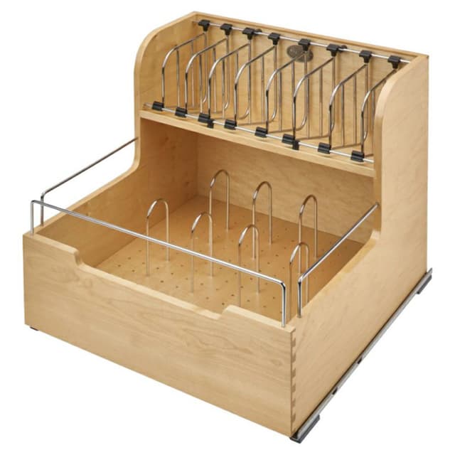 Rev-A-Shelf 4FSCO Maple 2-Shelf Base Cabinet Pullout Organizer with Soft-Close Slides