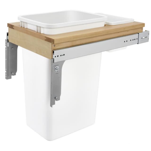 4WCTM-1850DM2-419-FL Series Top Double Bin Mount Waste Container, Rev-A-Shelf