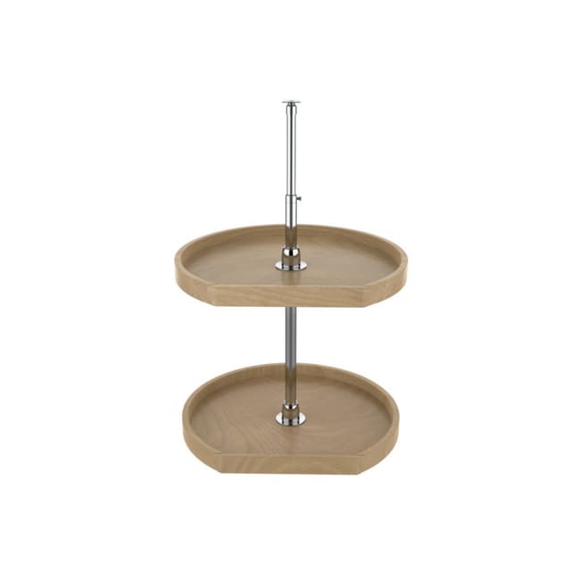 Rev-A-Shelf LD-4BW-262 Series Banded Wood D-Shape Lazy Susan 2 Tray Set with Hardware