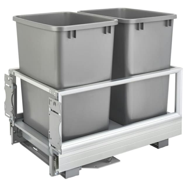 5149 Series Bottom Double Bin Mount Waste Container for 18" Cabinet with Rev-A-Motion, Rev-A-Shelf
