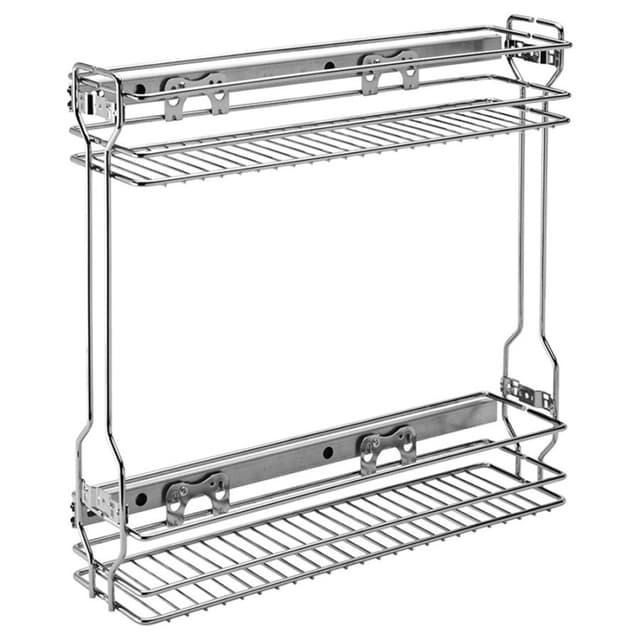 Rev-A-Shelf 548 Chrome 2-Shelf Base Cabinet Pullout Organizer with Standard Slides