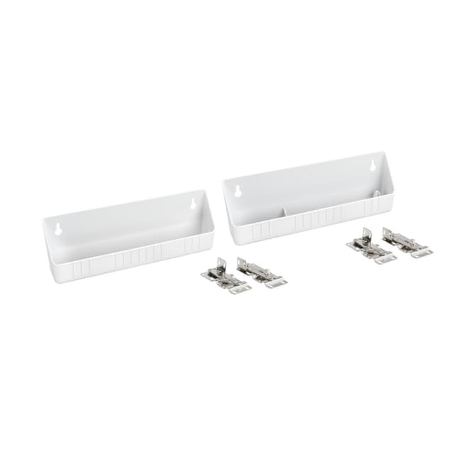 6572 Series White Polymer Molded Sink Front Tip-Out Tray with Hinges, Rev-A-Shelf