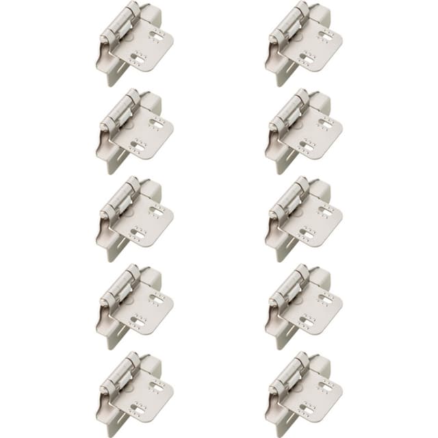 Franklin Brass Semi-Wrap Self-Closing Hinge, 1/4" Overlay, Satin Nickel, 10 pack - H01911K-SN-B