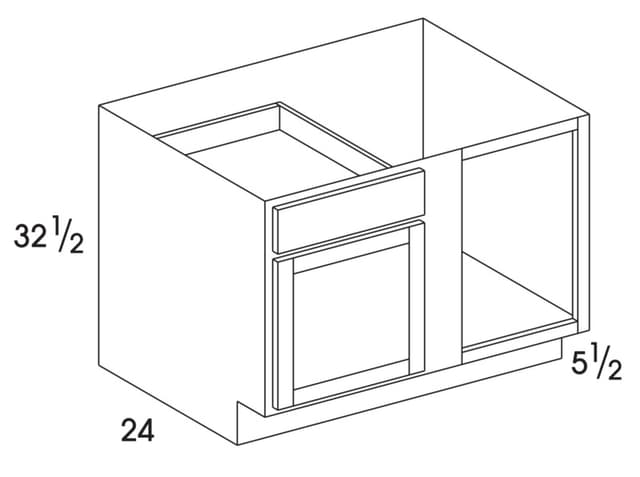 Base Corner Universal Design Cabinet, Waverly White
