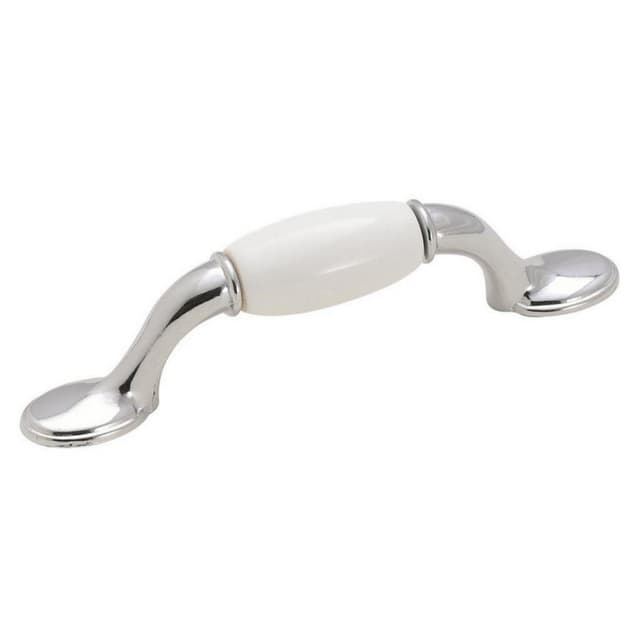 3" Everyday Heritage Handle Pull, White/Polished Chrome, 4-7/8" Length