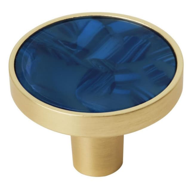 Amerock Accents Series Gold/Navy Blue 1-1/4 in (32 mm) Diameter Knob, 2PK36971NVB