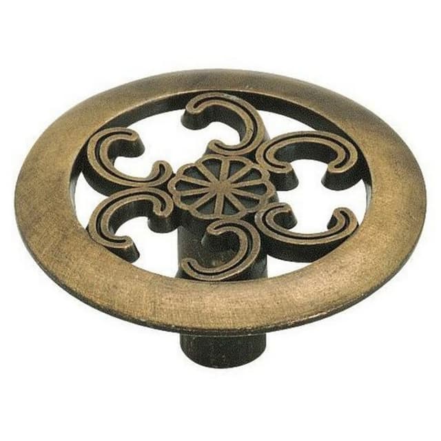 Amerock Everyday Heritage Series Antique Brass 1-1/2 in (38 mm) Diameter Knob, - 890ABS