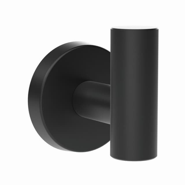 2-1/4" x 2-1/8" Single Robe Hook, Matte Black Finish