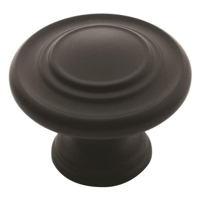 Amerock Inspirations Series Flat Black 1-5/16 in (33 mm) Diameter Knob, - BP1586FB