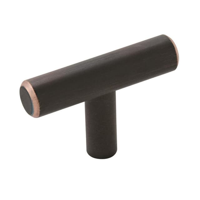 Amerock Bar Pulls Series Oil Rubbed Bronze 1-15/16 in (49 mm) L x 1/2 in (12.5 mm) W Knob, -BP19009ORB