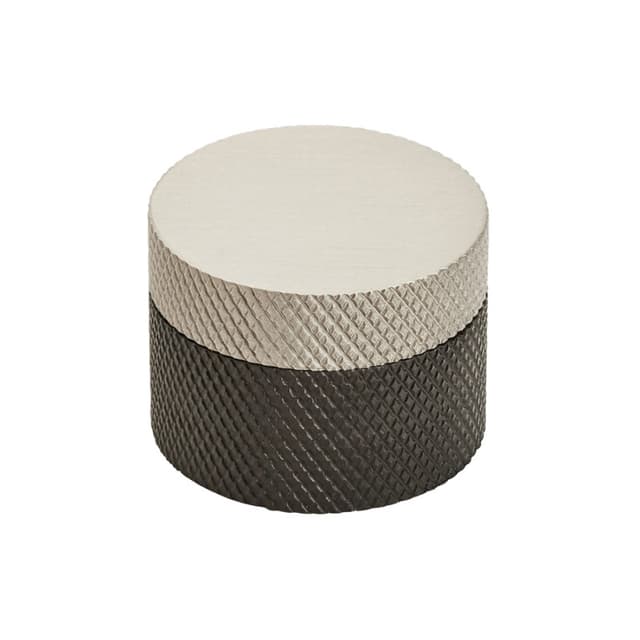 Amerock Transcendent Series Matte Black/Silver Champagne 1-1/4 in (32 mm) Diameter Knob, - BP196732MBSC