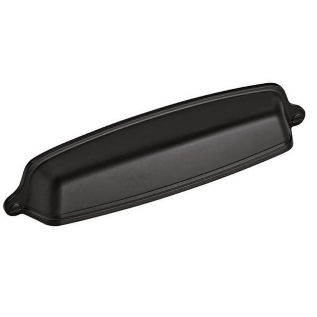 Amerock Stature Series 5-1/16 in (128 mm) Center to Center Matte Black Cup Pull, -BP22439FB