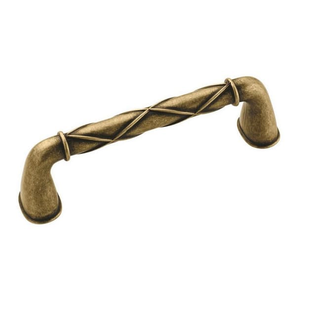 Amerock Lattice Series 3-3/4 in (96 mm) Center to Center Distressed Brass Pull, -BP24235DBS