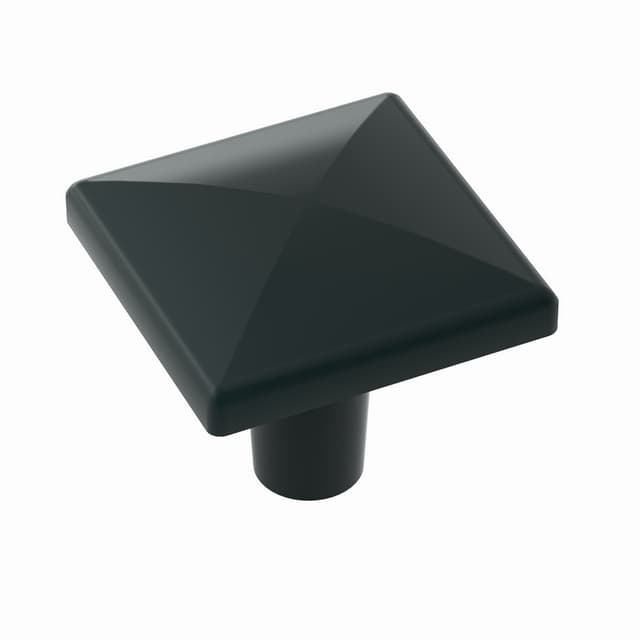 Amerock Extensity Series Matte Black 1-1/8 in (28.5 mm) L x 1-1/8 in (29 mm) W Knob, -BP29370FB
