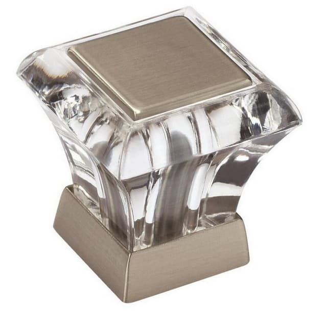 Amerock Abernathy Series Clear/Satin Nickel 1-1/16 in (27 mm) L x 1-1/16 in (27 mm) W Knob, -BP29460CG10