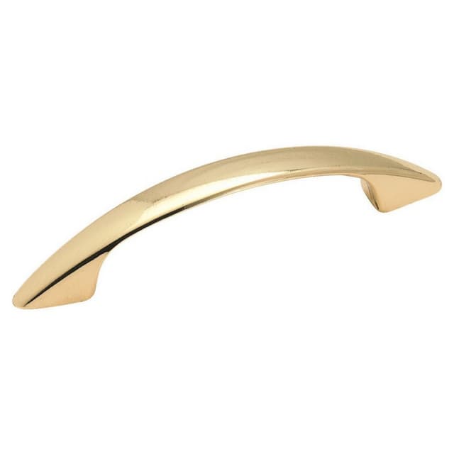 Amerock Arc Series 3 in (76 mm) Center to Center Polished Brass Pull, -BP34163