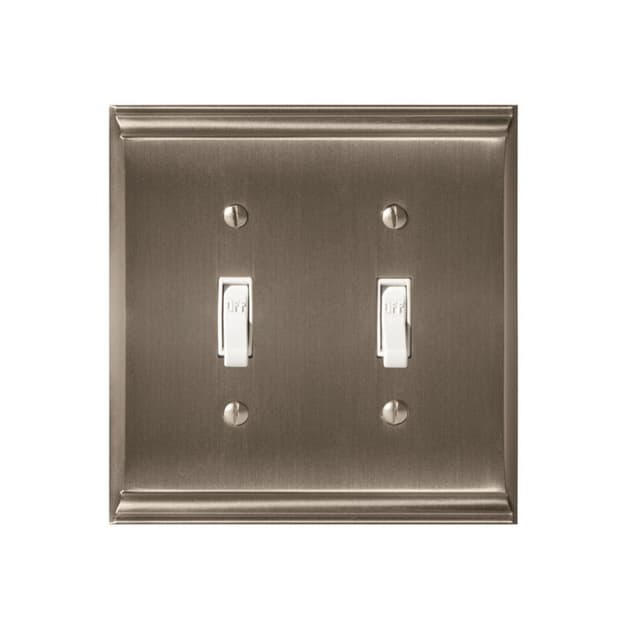 Candler 4-7/8" 2 Toggle Wall Plate, Satin Nickel