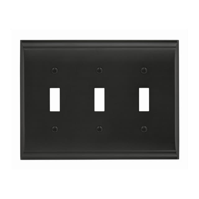 Candler 6-1/2" 3 Toggle Wall Plate, Black Bronze