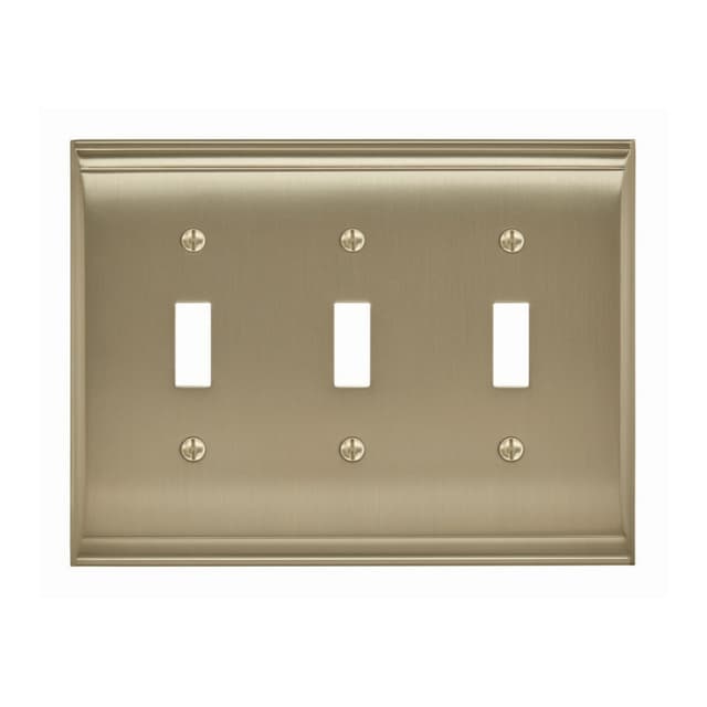 Candler 6-1/2" 3 Toggle Wall Plate, Golden Champagne