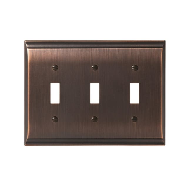 Candler 6-1/2" 3 Toggle Wall Plate, Oil-Rubbed Bronze